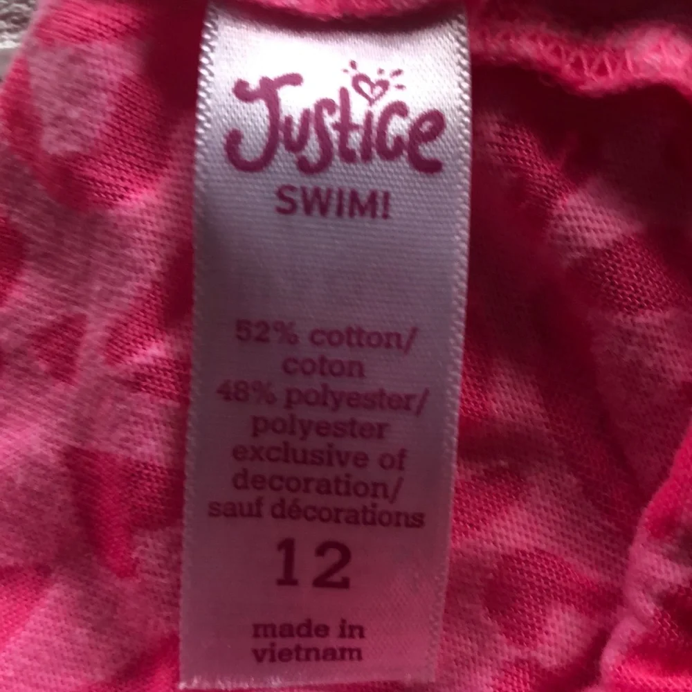 Justice beach pink print coverup dress girls 12